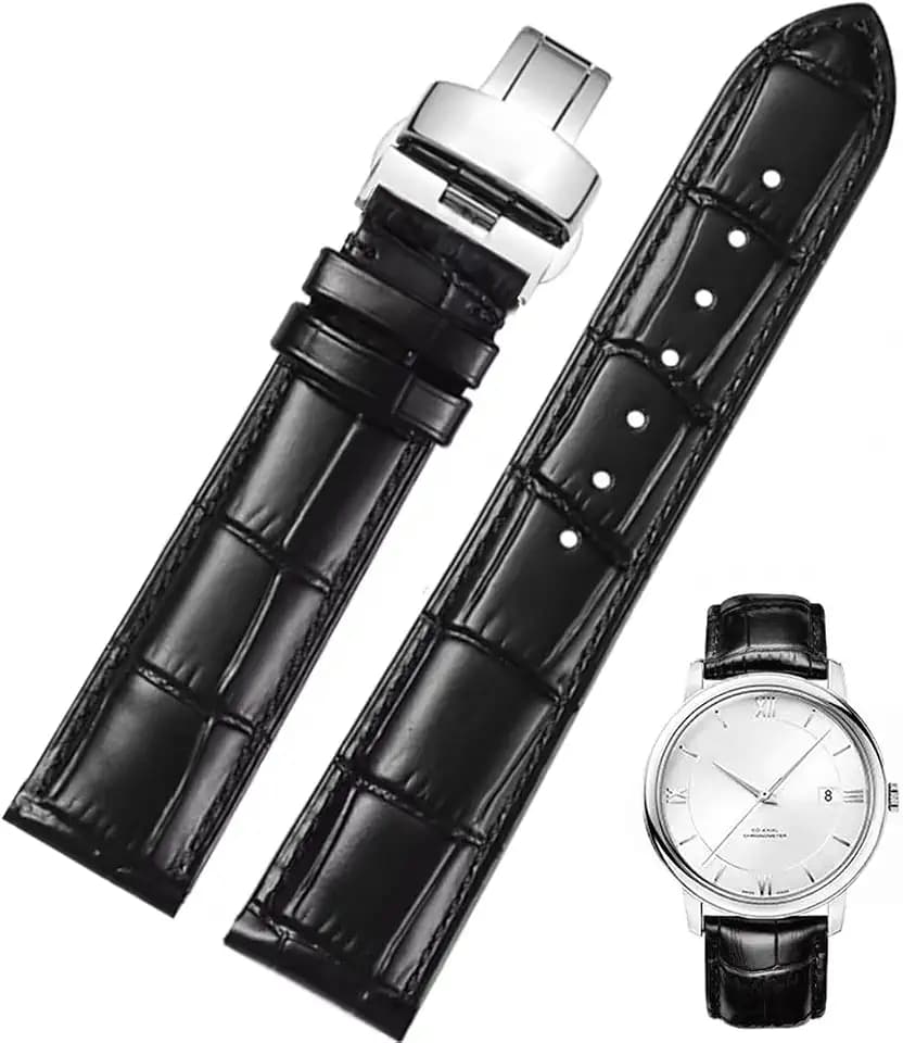 Genuine Leather Watch Bands, Italian Alligator Grain Embossed Watch Straps,Quick Release Replacement Deployment Buckle Leather Watch Straps 12mm 14mm 15mm 16mm 17mm 18mm 19mm 20mm 21mm 22mm 23mm 24mm