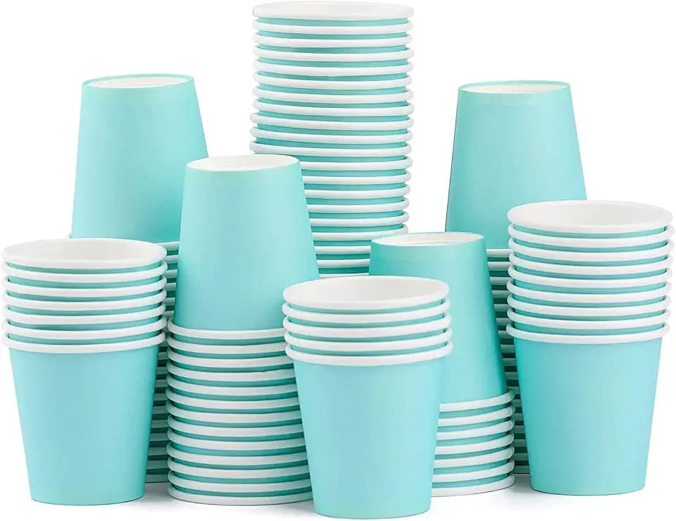 100 Pack 3oz Bathroom Cups, Blue Mouthwash Cups, Small Paper Cups