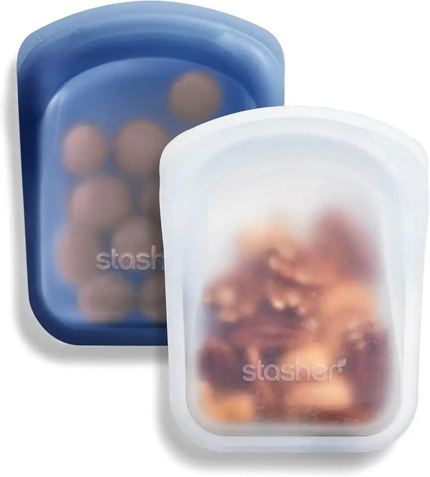 Stasher Reusable Silicone Pocket Bags, 2-Pack, Deep Ocean, 4 oz