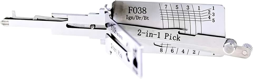 FO38 2-in-1-Plektrum, Autoschlüsselleser, Dietrich-Decoder für Auto