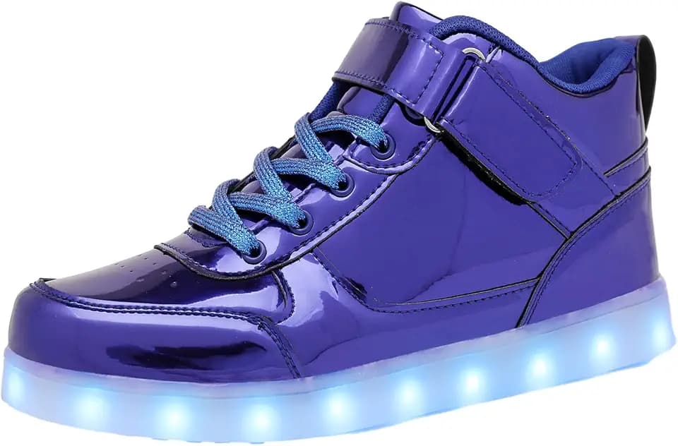 JEVRITE Unisex-Sneaker mit LED-Beleuchtung, hohe Oberseite, USB-Aufladung für Damen und Herren, Paar-Schuhe