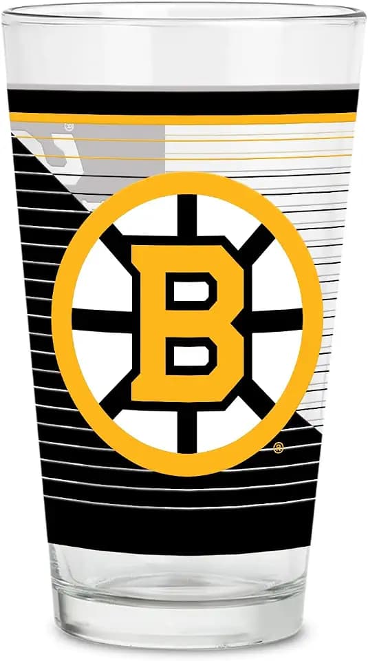 Rico Industries NHL Hockey Standard 16 oz Pint Glasses with Digitally Printed Logo, Classic Drinking Glass