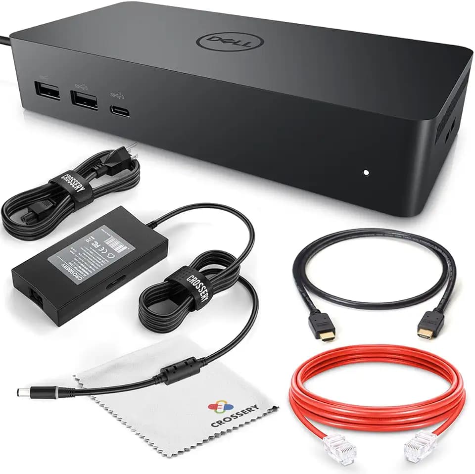 Crossery Dell UD22 Docking Station Bundle - Includes Dell Universal Dock UD22, HDMI & Ethernet Cable, 130W Power Adapter - USB-C Laptop Docking Station - Efficient Connectivity Solution (Renewed)