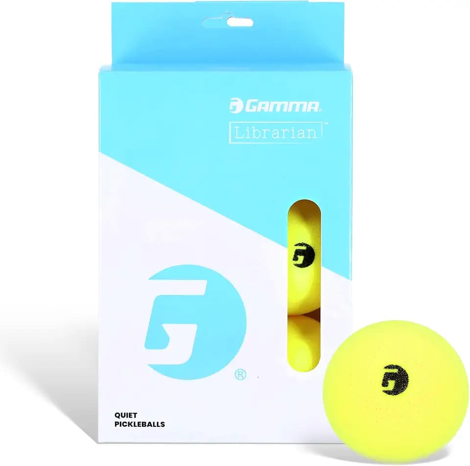 Gamma Librarian Foam Quiet Pickleball Balls – Low-Noise Practice Balls with True Bounce on Any Surface – Foam Pickleballs Available in 48 Box, 3 Pack, or 6 Pack