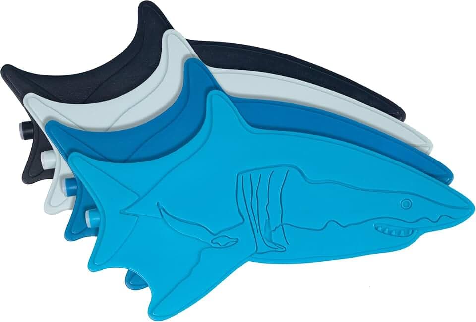 Wildkin Kids Ice Packs (4 Pack) – Slim, Reusable, Keeps Lunch Cool for School/Travel - Shark