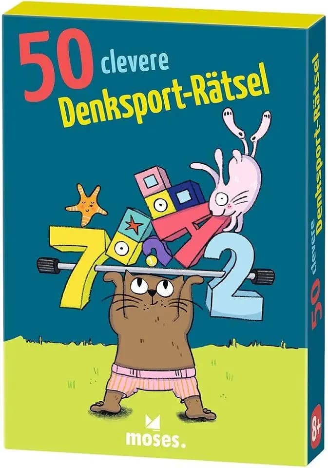 Moses. 50 clevere Denksport-Rätsel – Kartenset für kluge Köpfe, spielerisches Gehirntraining mit Zahlen, Buchstaben & Formen, Denkspiel für Kinder ab 8 Jahren, Yellow