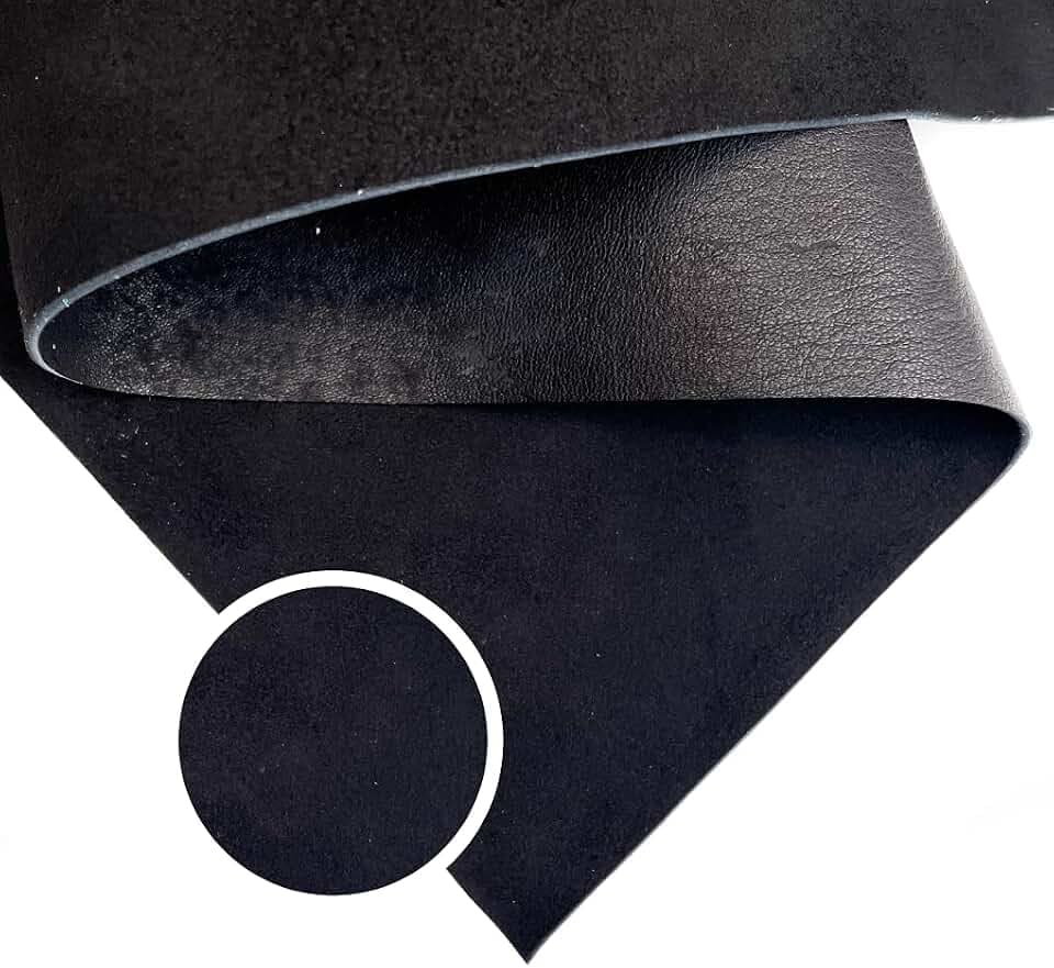 Genuine Black Suede Leather Hide: Real Leather Sheet for Crafts (Black, 18x24In/ 45x60cm)