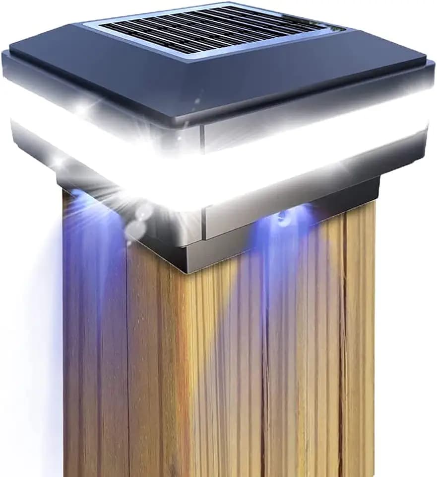 Solar Pfostenleuchten, Solar Pfostenkappen Licht für 4x4 5x5 6x6, Holzpfosten, Terrasse, Garten, Hof, Dekoration, wasserdicht