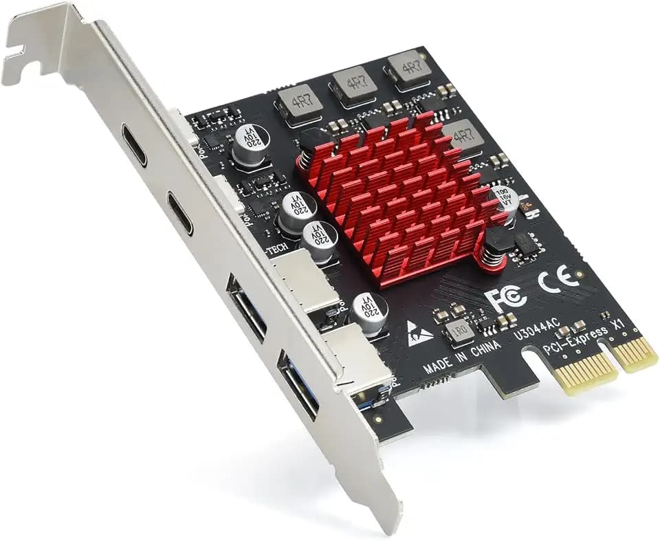 ELUTENG 4-Port PCIe USB 3.1 Expansion Card 2 USB-A 2 Type-C, Self-Powered