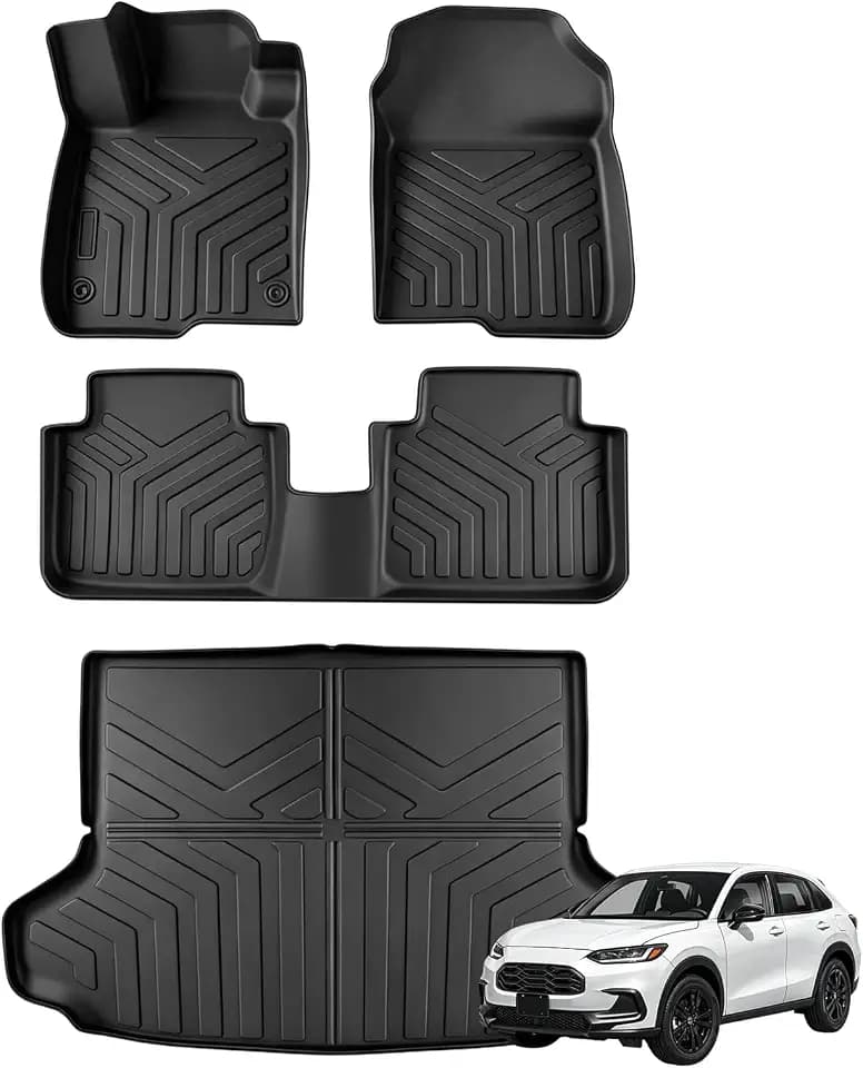 Platch Floor Mats Fit for Honda HR-V 2026 2025 2024 2023 (Include Hybrid) & Acura ADX 2025 2026, HR-V Accessories TPE All Weather Custom Fit Floor Mats & Cargo Liner