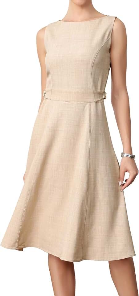 Allegra K Work Dress for Women Sleeveless A Line Business Casual Dresses