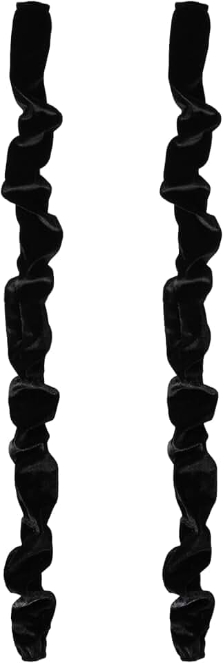 Chandelier Fabric Cord Cover,2 Pack Black Chandelier Chain Cover,70.8 Inches Brushed Polyester Fabric Cord Hider,Lamp Cord Sleeve Easy Install (None Touch Fasteners)