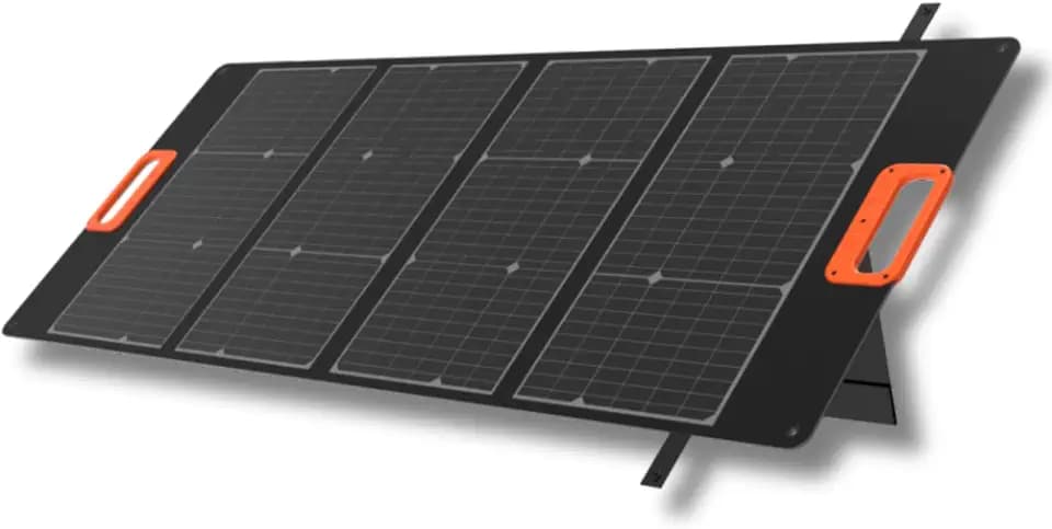 YARD FORCE 100W Solarmodul, LX SPP10, faltbar, tragbar, kompakt, leicht, wasserdicht, Steckdose, USB-/QC-Anschlüsse für schnelle Energieerzeugung. Ideal für Camping, Outdoor-Aktivitäten oder zuhause.