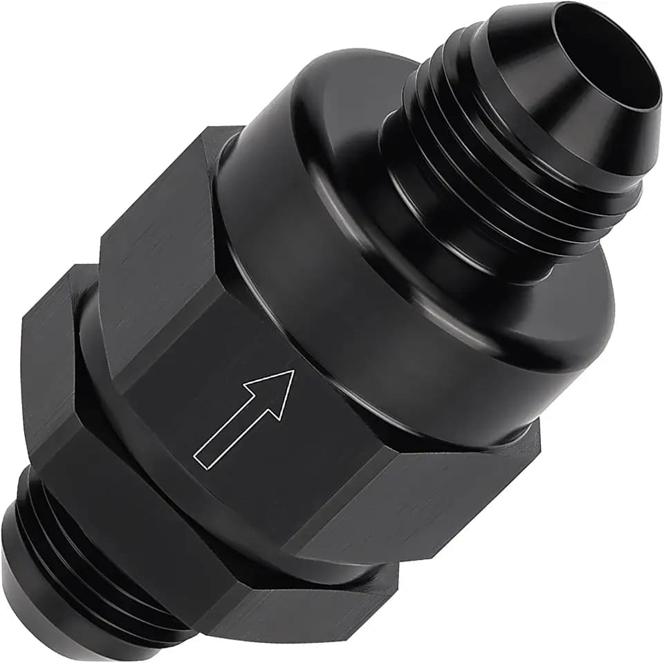 EVIL ENERGY 8AN Male Non Return One Way Inline Check Valve Fitting Black