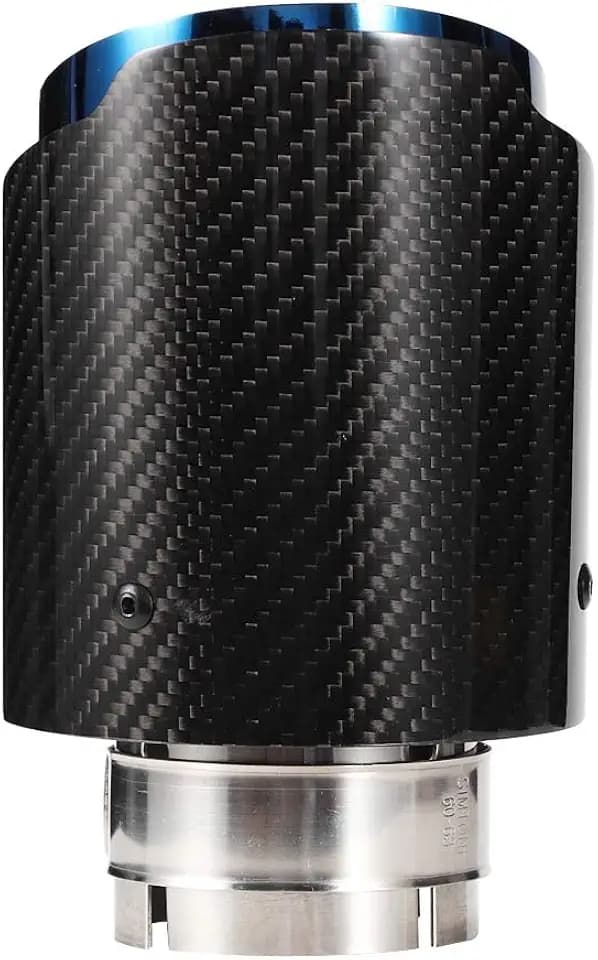 Auto Endrohr - Auspuffabdeckung Schwarz | Carbon Fiber Glossy Car Straight Auspuffrohr Heckspitze Heckspitze 63-101mm