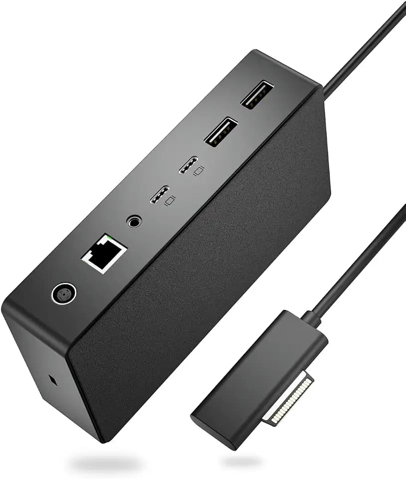 Surface Dock 2,Surface Docking Station 2 with 199W Power Supply,Type-C 4K Display Port*2,USBA*2/Type C*2 Data Transmission,1G Ethernet,Audio Compatible with Surface Laptop,Go,Pro 11/10,Book 3/2