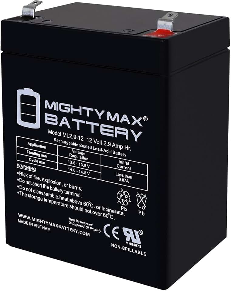 Mighty Max Battery 12V 2.9AH F1 SLA Replacement Battery Compatible with Leoch LP12-2.9