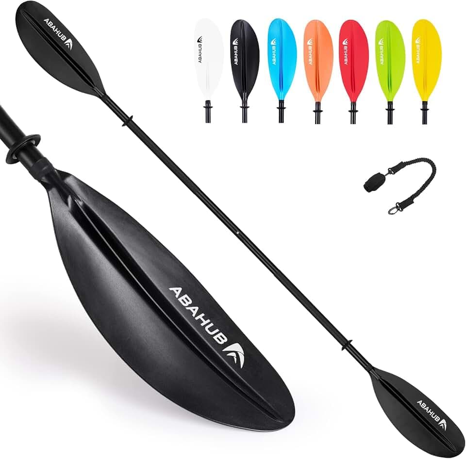 Abahub 218/230/241 cm Kajak-Doppelpaddel Aluminium mit Paddelleine