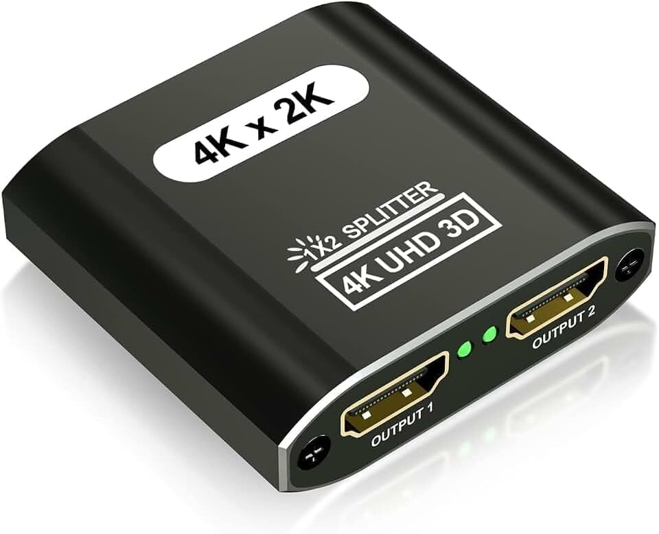 4K HDMI Splitter 1 In 2 Out Gleichzeitig Hdmi Verteiler für 2 Monitore