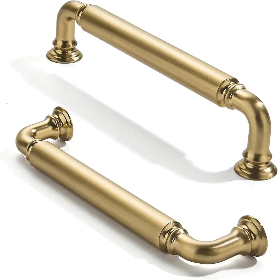 2 Pack 5inch(128mm) Center to Center Champagne Bronze Cabinet PullsSolid Cabinet Hardware Heavy-Duty Drawer Handles Kitchen Cabinet Pulls Drawer Kitchen Cabinet Hardware