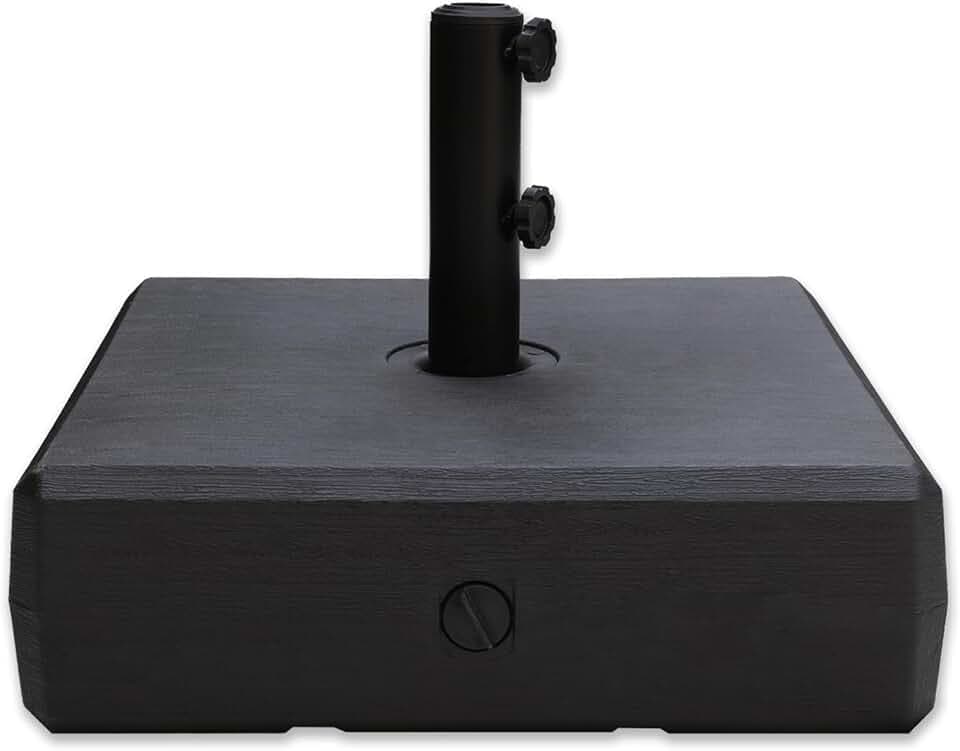 C-Hopetree 122 lb Heavy Duty Water Fillable Square Base Stand Weight for Patio Outdoor Market Table Umbrella, Black