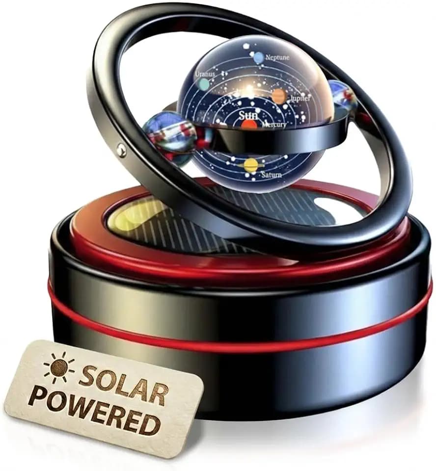 Solar Dashboard Spinner Sun Powered Kinetic Car Diffuser (Solarium Black)