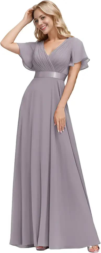 Ever-Pretty Abendkleider Damen Elegant für Hochzeit Knielang A-Line Cocktailkleid High Low Festliche Kleider EE0164A