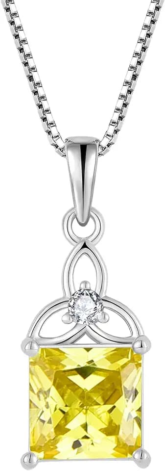 Celtic Trinity Knot Necklace 925 Sterling Silver Birthstone Jewelry