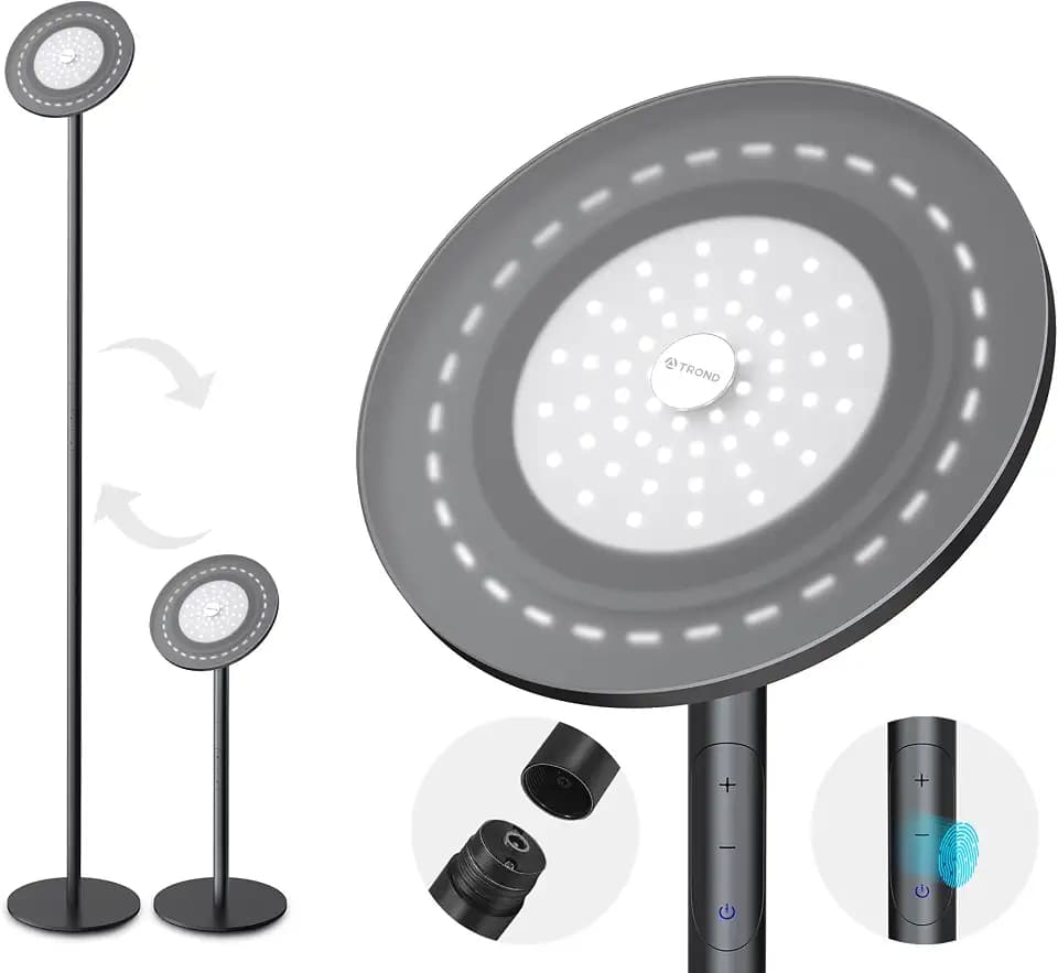 TROND Floor Lamp, LED Modern Torchiere Lamp, 71 in Tall Aluminum Pole Light