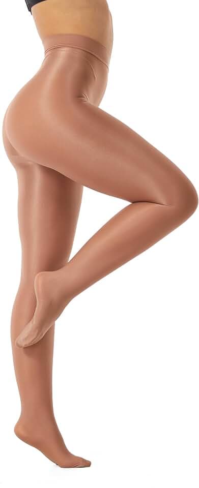 Frola Shaping Tights for Women 70D Shimmery Pantyhose for Dance Ballet Glitter Socks