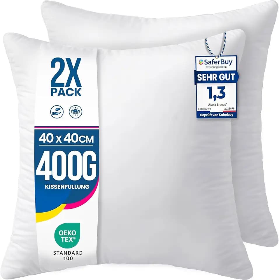 Utopia Bedding Kissenfüllung 40x40 2er Set Innenkissen Kissen Sofakissen