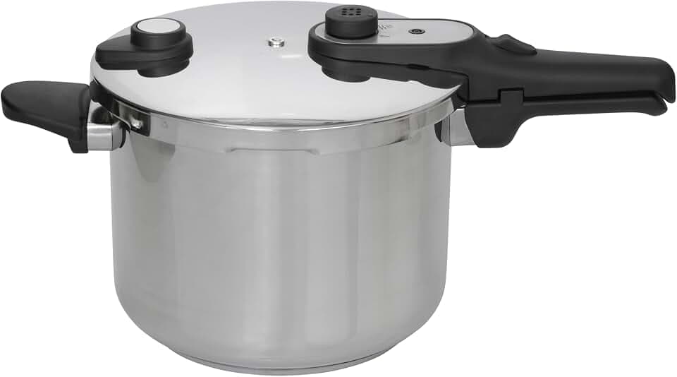 Jata Hogar HOLL2226 Schnellkochtopf aus Edelstahl, 6 Liter, für alle Küchen, Durchmesser 24 cm