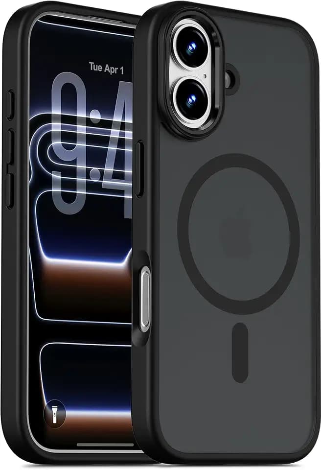Magnetic for iPhone 17 Case, Translucent Matte, Black