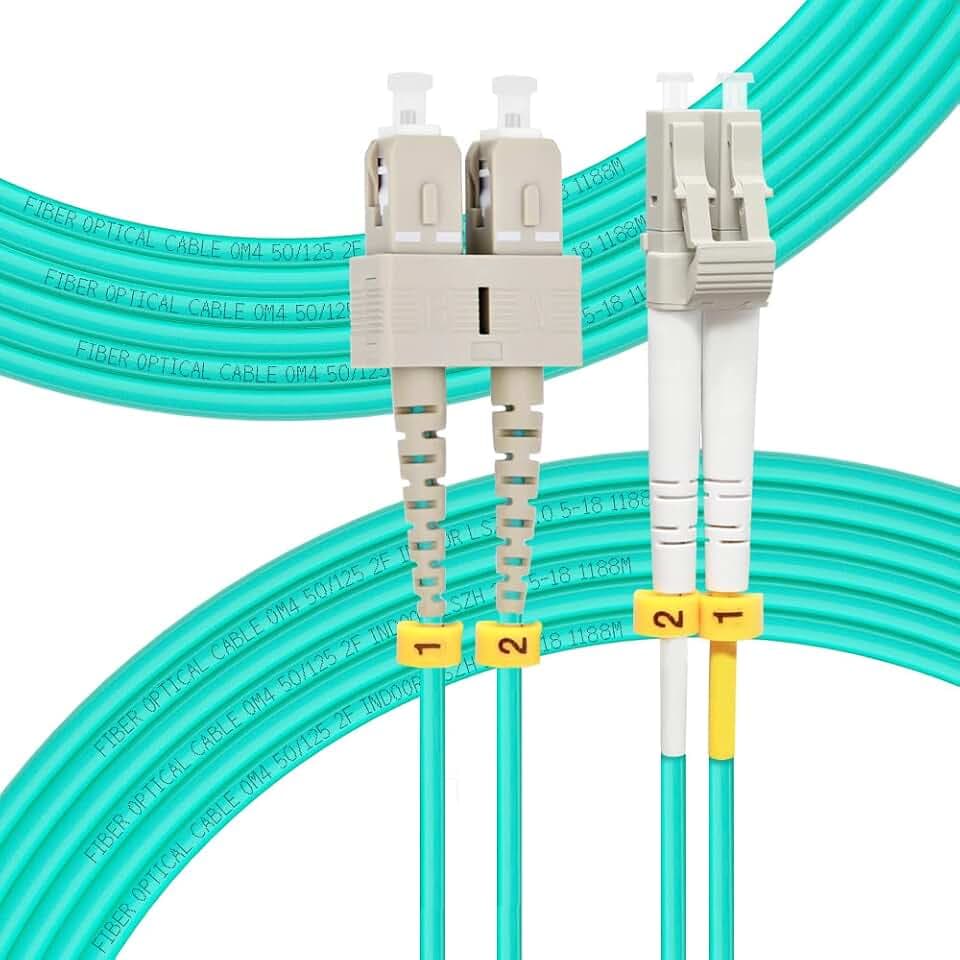 OM4 SC to LC Multimode Fiber Patch Cable 10M/33ft