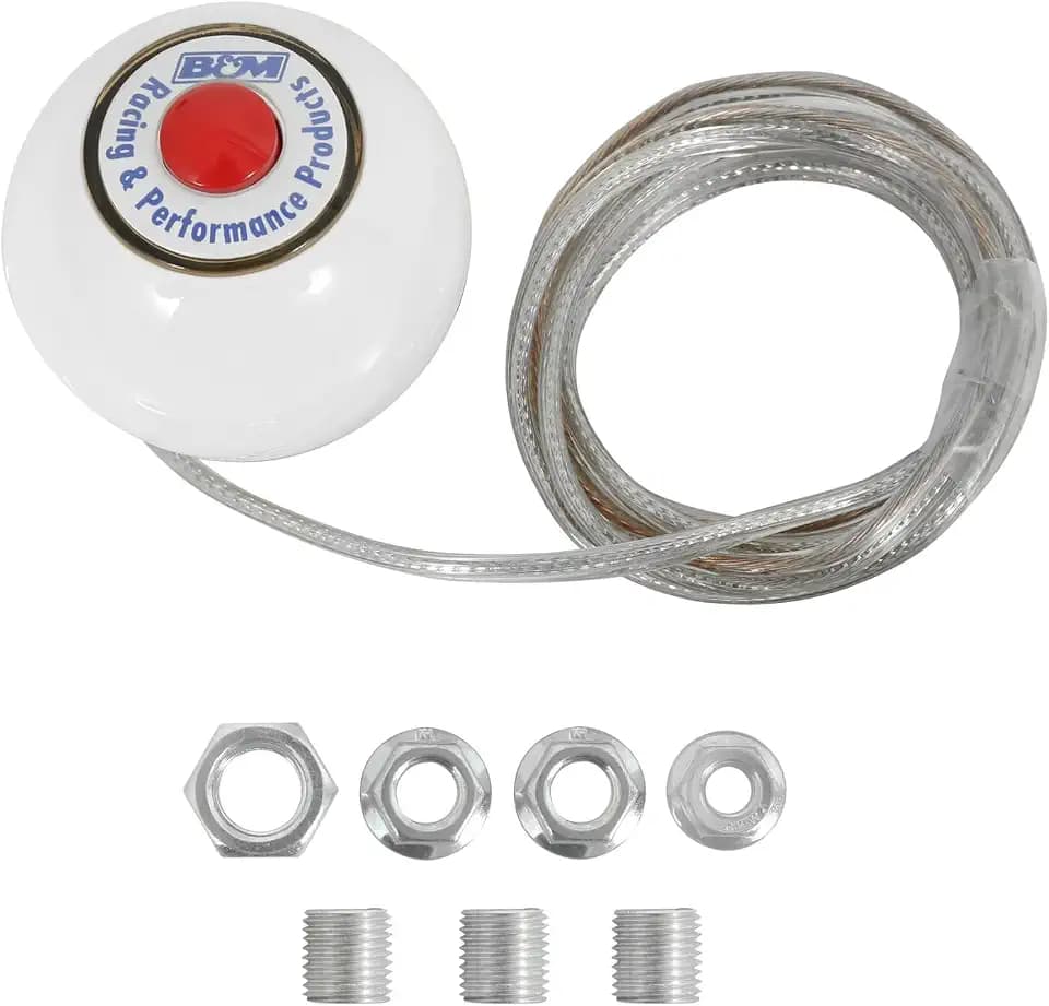 B&M 46112 White Replacement Shifter Knob with Button and SAE Threads