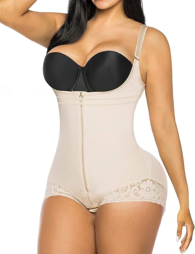 YIANNA Shapewear Damen Bauchweg Stark Formend Body Shaper Bodysuit Miederbody Figurformender Fajas Colombianas