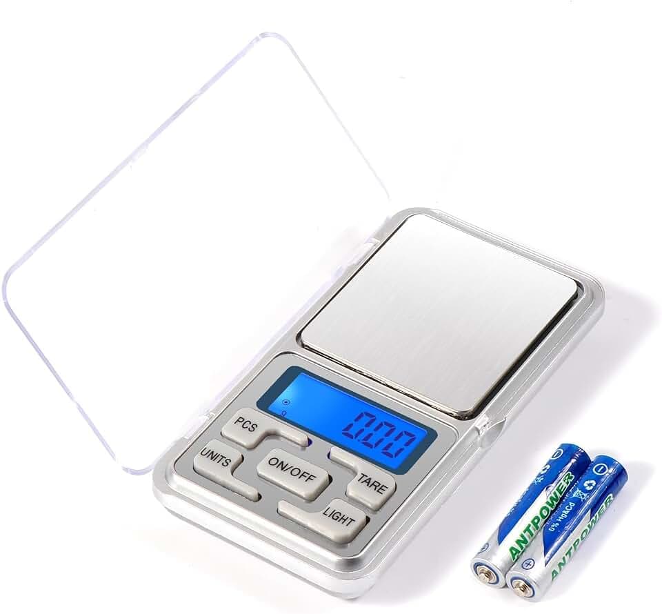 Brencco Taschenwaage 500 g/0,01 g, Digitalwaage mit Tara und LCD