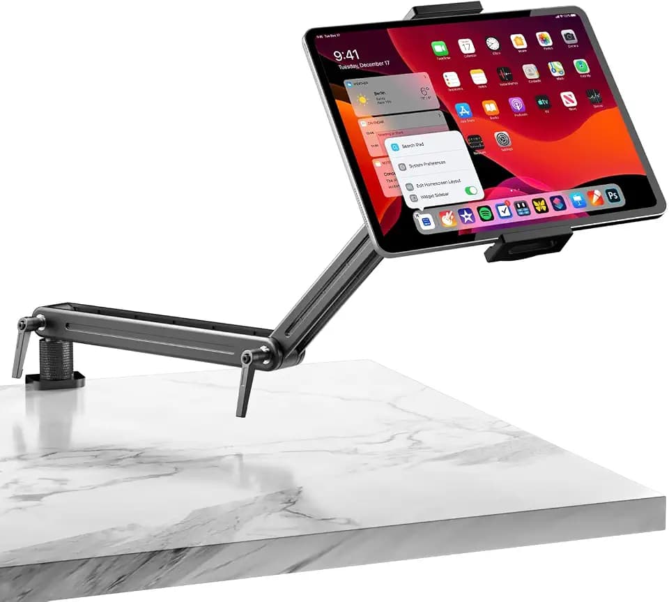Mount Soporte para Tablet/Ereader/Portable Monitor - 360° Rotating Base & Built-in Adjustment Wrench, Supports Over 5.5LBS for 4.7–15.6" iPads & Tablets