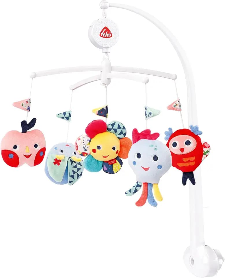 Fehn Musik-Mobile COLOR Friends – Aufzieh-Mobile mit Spieluhr-Melodie