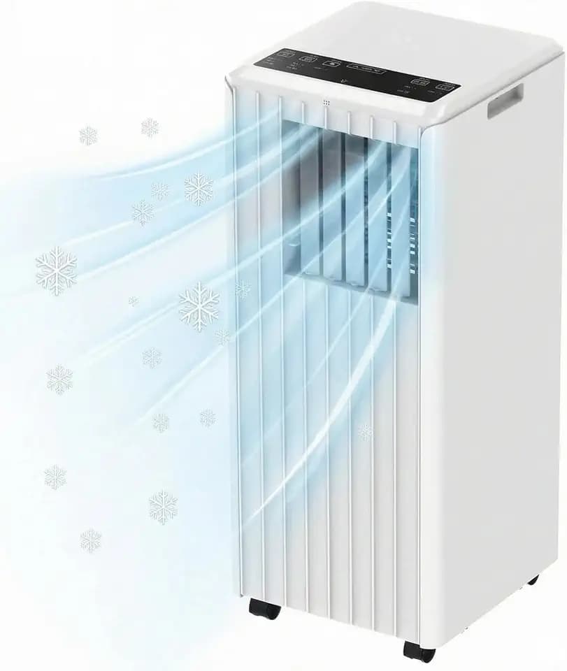 Mobile Klimageräte 7000 BTU, Klimaanlage Mobil 3-in-1 mit Kühlung, Ventilator & Entfeuchtung, leise für Räume bis 35 m², 2 Lüfterstufen, Schlafmodus, 24h-Timer, LED-Display, Fernbedienung, 320 m³/h