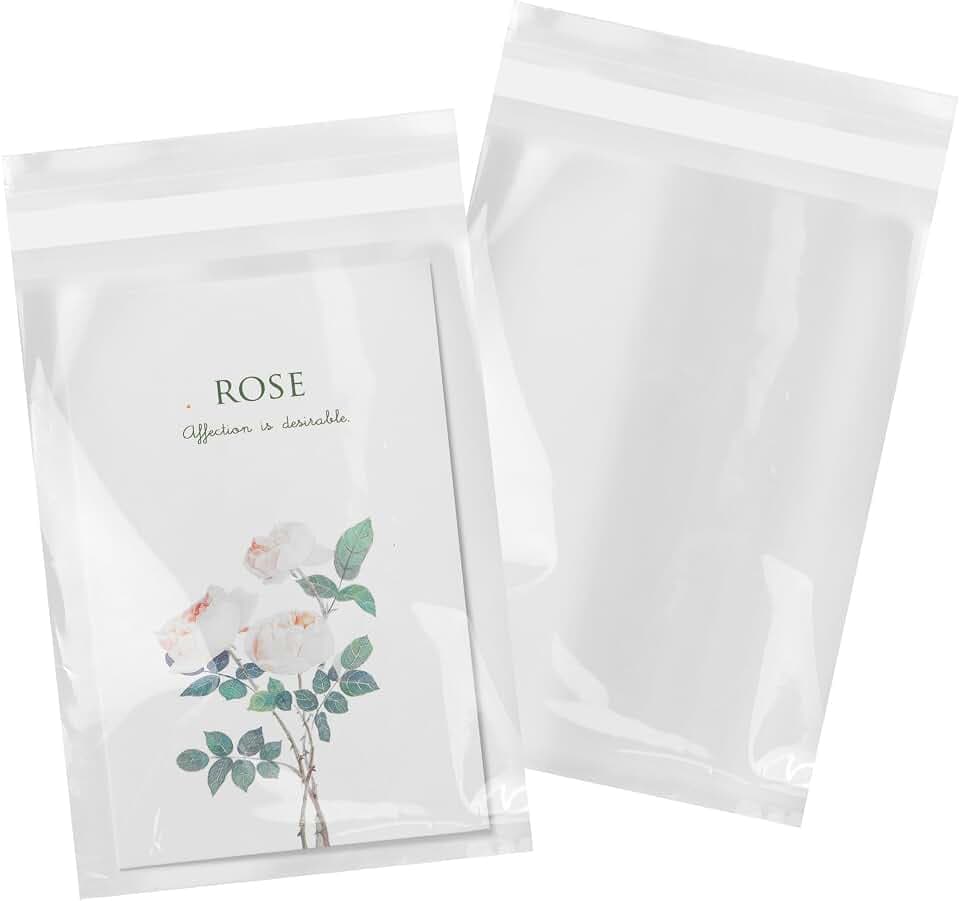 iMailer - 1000 Pack - 5" x 7" Cellophane Bags Self Adhesive- Resealable Clear Poly Cello Bags for A2 A4 A6 Cards & Envelopes, Bakery, Cookies, Treats