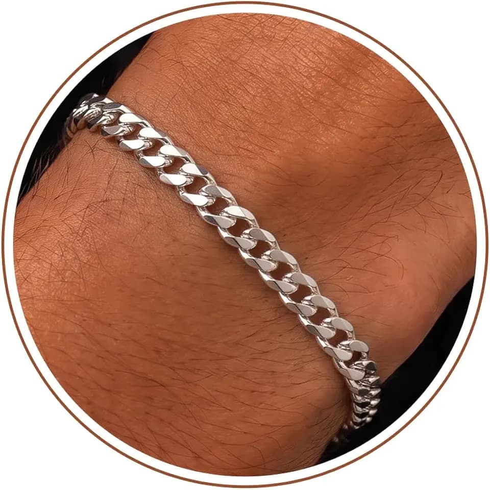 Silber Über Armband Herren 925, 7mm/9mm/11mm Kubanische Armband Herren