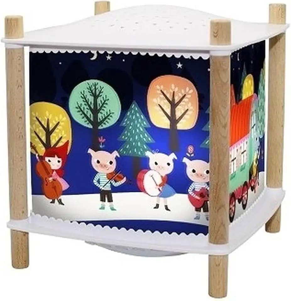 Trousselier - Rotkäppchen - Magische Laterne ReVOLUTION 2.0 - Nachtlicht mit Musik - Sternenprojektor - Musik & Geschichten für Kinder im Streaming - Schrei detektor - Akku - Geburtsgeschenk