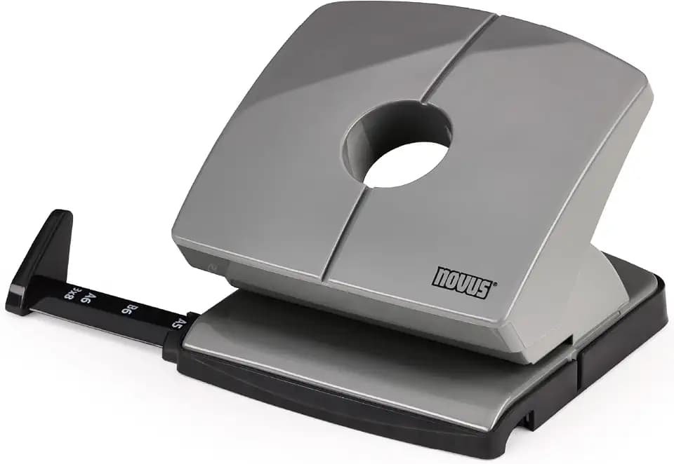 NOVUS Locher B220 Color ID 2.0 (20 Blatt Lochleistung, fest einrastende Anschlagschiene, Funktionsteile aus Metall) smart grey