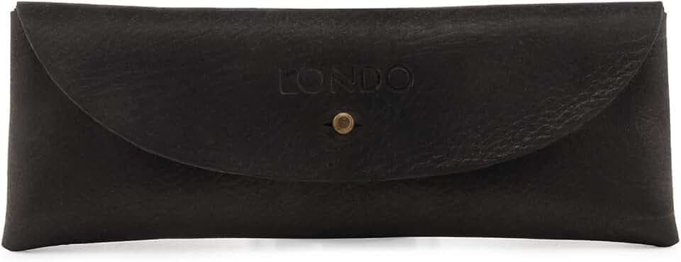 Londo Feder- und Federmäppchen aus echtem Leder im Retro-Stil – Metalldruckknopf, Federmäppchen, Schreibwarentasche