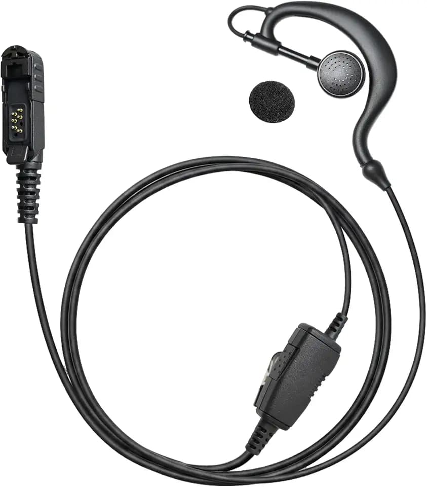 6 Pin GA Connector G-Shape Earpiece with PTT Mic Headset