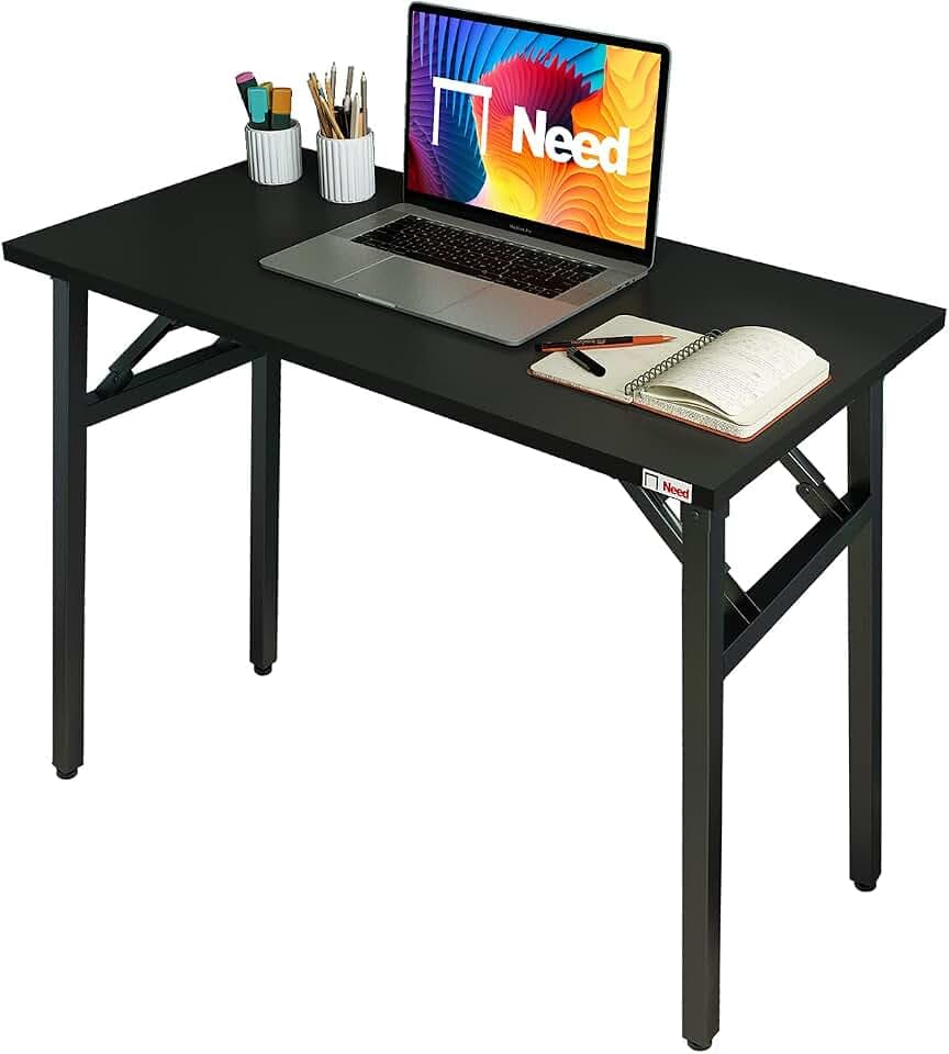 Need Small Computer Desk 31.5 in Folding Home Office Table Black
