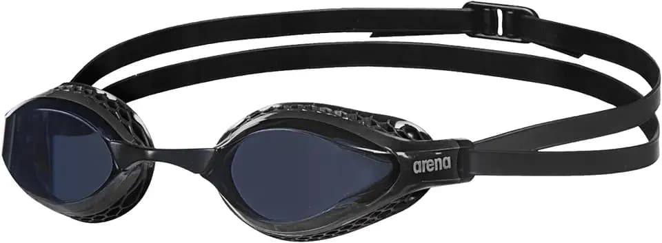 arena Air-Speed Anti-Fog Wettkampf Schwimmbrille Unisex für Erwachsene, Schwimmbrille mit breiten Gläsern, UV-Schutz, 3 austauschbare Nasenstege, Air-Seals Dichtungen