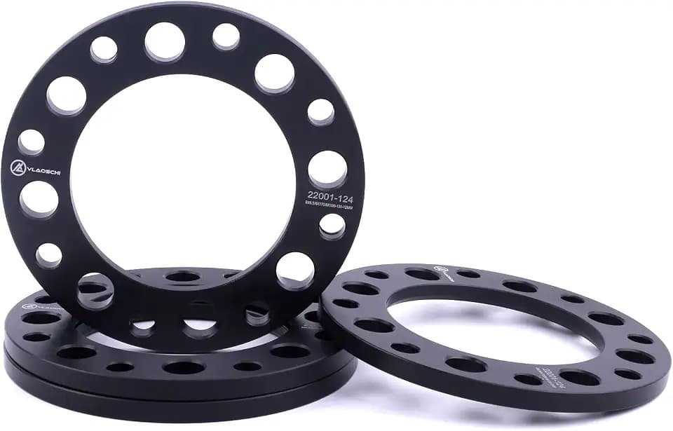 Black 8 Lug 8x200 8x210 Wheel Spacers 1/2 Inch Compatible with Chevy-GMC-Ford-Ram 2011-2023 Silverado/Sierra Dually 3500 HD | 2005-2023 F350 Dually | 2019-2023 RAM-3500 Dually - Pack of 4