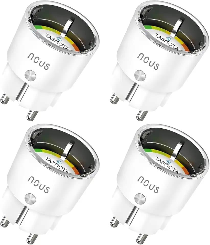 Tasmota Socket NOUS A1T, Smallest WiFi ESP8266 Smart Plug, 10A Mini WiFi Sockets with Power Consumption, Electricity Meter, Timer, Compatible with Alexa, Google Home Assistant, Domoticz, MQTT, 2.4G